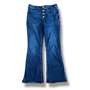 Abercrombie Kids High-Rise Flare Jeans Girls 15/16 Short Retro Button Fly